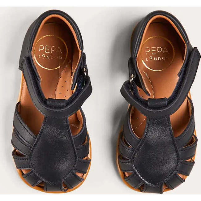 Leather Fishermans Sandals in Navy