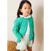 Floral Openwork Cotton Cardigan in Green - Cardigans - 4