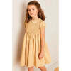 Hand Smocked Peter Pan Collar Short Sleeve Dress in Beige - Dresses - 4