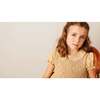 Hand Smocked Peter Pan Collar Short Sleeve Dress in Beige - Dresses - 6
