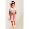 Emilia Floral Hand Smocked Ruffle Collar Short Sleeve Dress in Pink - Dresses - 3