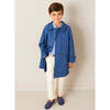 Double Breasted Coat With Detachable Hood in Blue - Raincoats - 3