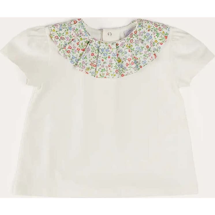 Cordelia Liberty Floral Ruffle Collar Top in Pink - Blouses - 1