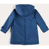 Double Breasted Coat With Detachable Hood in Blue - Raincoats - 7