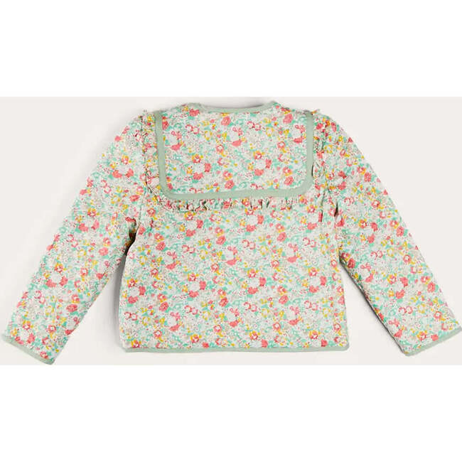 Clementine Floral Quilted Reversible Jacket in Coral - Jackets - 2