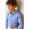 Carlisle Gingham Polo Collar Long Sleeve Shirt in Blue - Shirts - 2