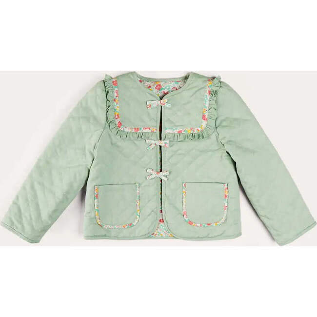 Clementine Floral Quilted Reversible Jacket in Coral - Jackets - 5