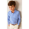 Carlisle Gingham Polo Collar Long Sleeve Shirt in Blue - Shirts - 4