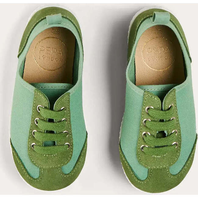 Canvas Lace Up Plimsols in Green