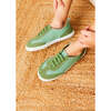 Canvas Lace Up Plimsols in Green - Sneakers - 2
