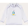 Boat Motif Long Sleeve Rashguard in Blue - Rash Guards - 1 - thumbnail