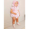 Audrey Hand Smocked Double Breasted Short Sleeve Romper in Pink - Rompers - 2