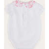 Audrey Toile Scallop Collar Short Sleeve Bodysuit in Pink - Onesies - 3