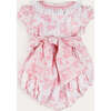 Audrey Hand Smocked Double Breasted Short Sleeve Romper in Pink - Rompers - 3