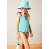 Adelaide Floral Smock Detail Swimsuit in Green - One Pieces - 2