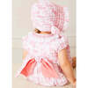 Audrey Hand Smocked Double Breasted Short Sleeve Romper in Pink - Rompers - 4