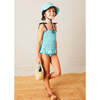 Adelaide Floral Smock Detail Swimsuit in Green - One Pieces - 3