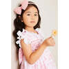 Audrey Toile Hand Smocked Double Breasted Sleeveless Dress in Pink - Dresses - 6