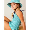 Adelaide Floral Smock Detail Swimsuit in Green - One Pieces - 4