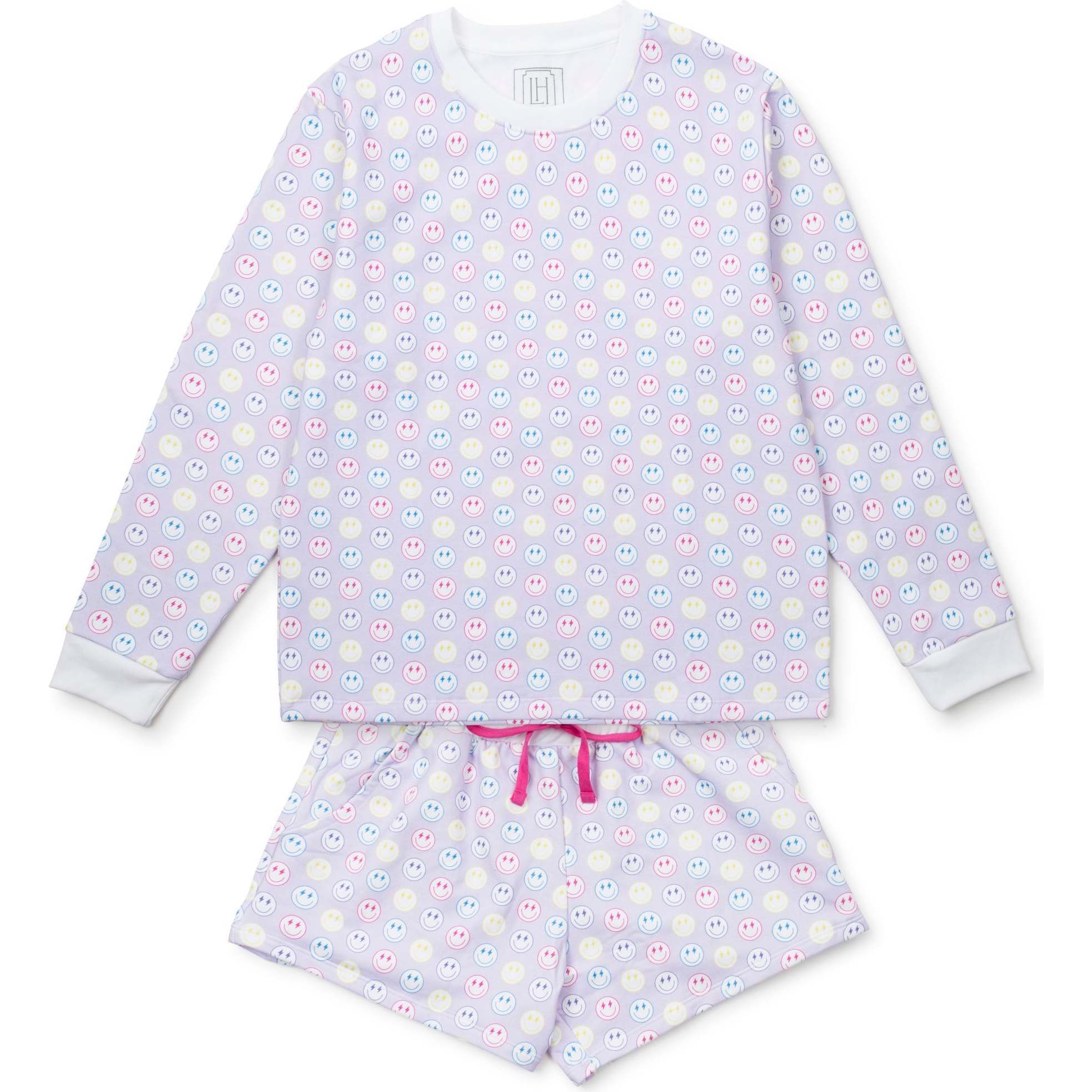 Janann Women's Sweatshirt Short Set, Preppy Smiles - Mixed Apparel Set - 1
