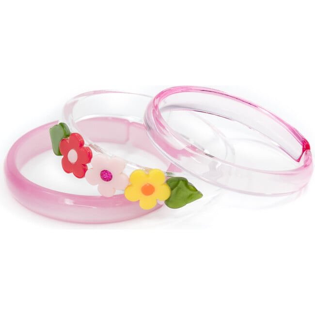 Flowers Satin Pink Bangles - Bracelets - 1