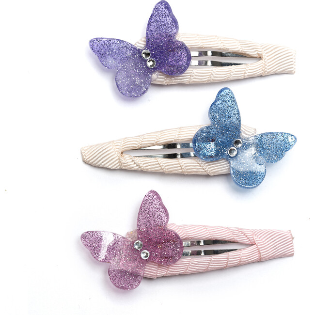 Butterflies Glitter Snap Clips - Hair Accessories - 1