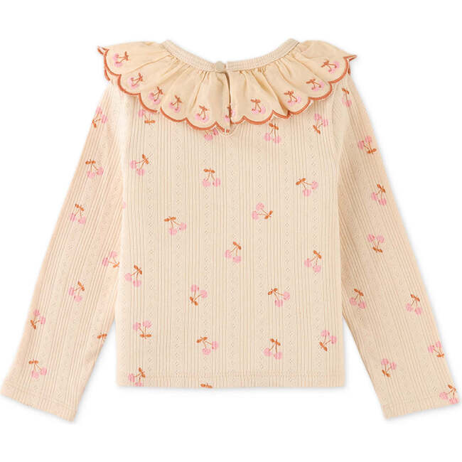 Baby Girls Long Sleeves Ribbed Jersey Tee With Embroidered Ruffle Collar Bundle, Multicolor - Blouses - 3