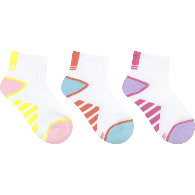 Sue Athletic Assorted Qtr 3pk Sock