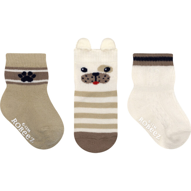 Puppy Love Tan Boys 3pk Sock