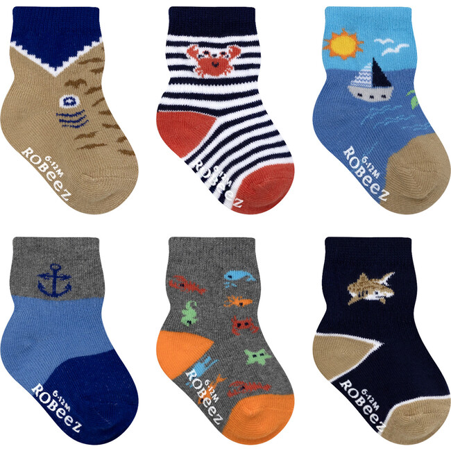 Let's Sail Away Assorted Boys 6pk Sock