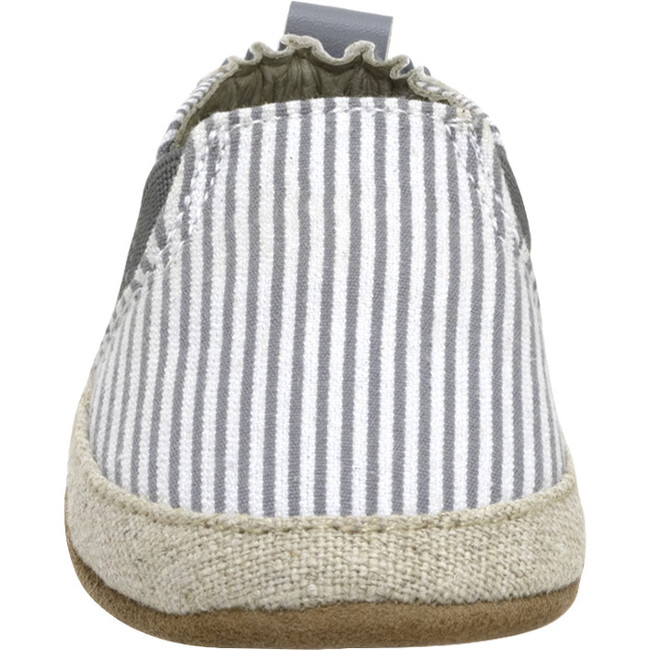 Harbor, Grey Seersucker Espadrille Soft Sole - Crib Shoes - 3