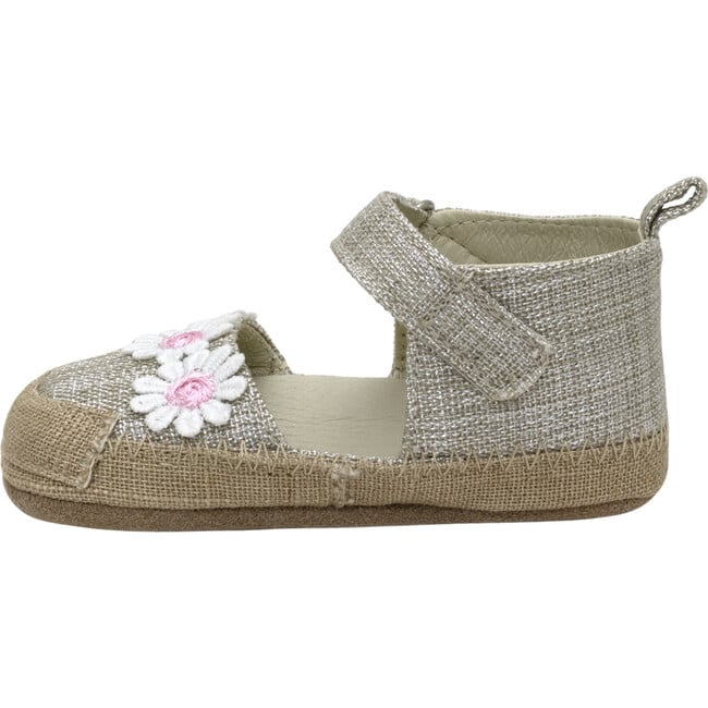 Daisies Tan Lurex Linen Espadrille First Kick - Espadrilles - 2