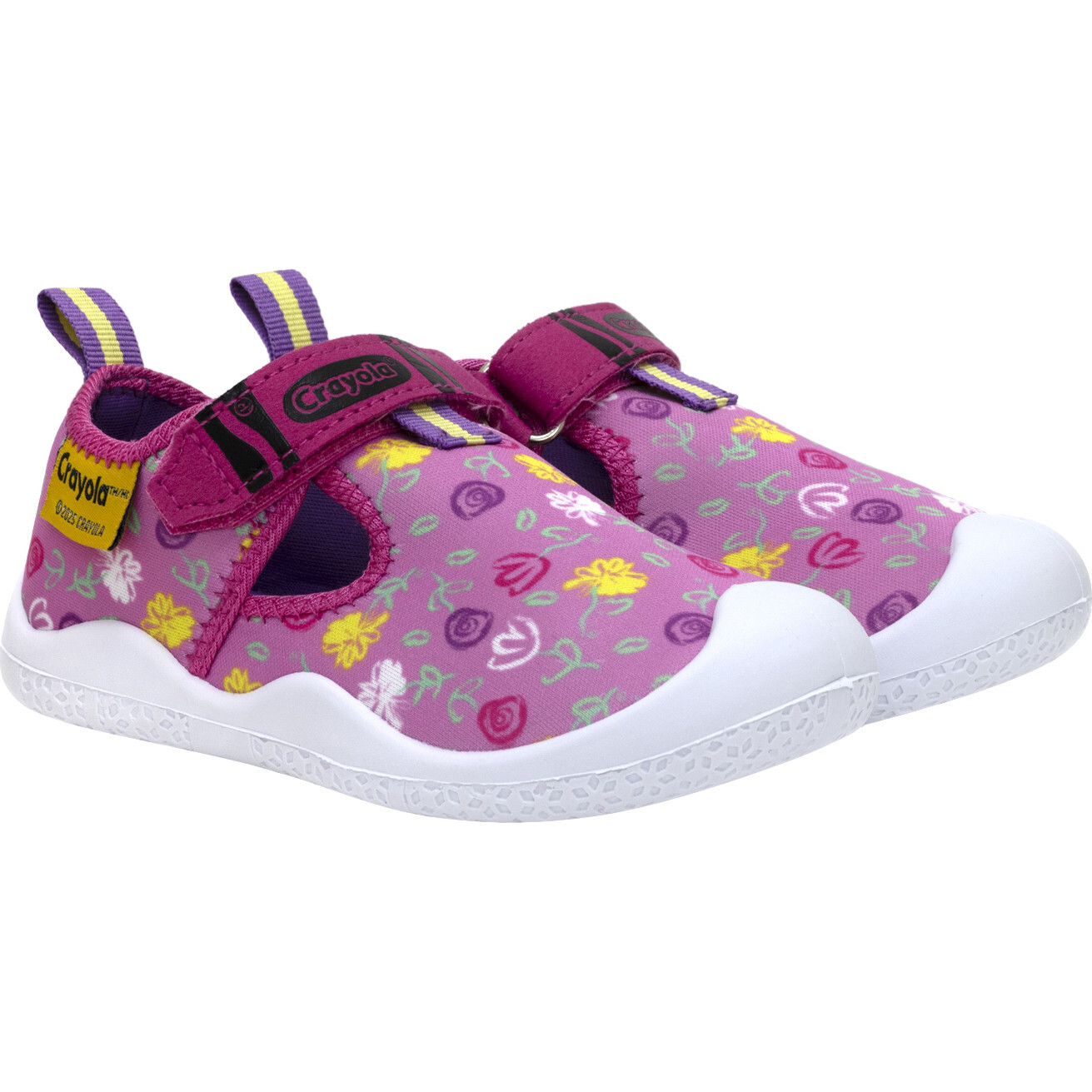 Crayola Flower Doodles Girls Pink Spandex Water Shoes - Swim Shoes - 1