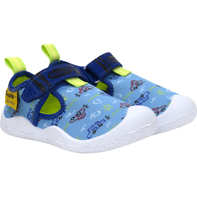 Crayola Car Doodles Boys Blue Spandex Water Shoes