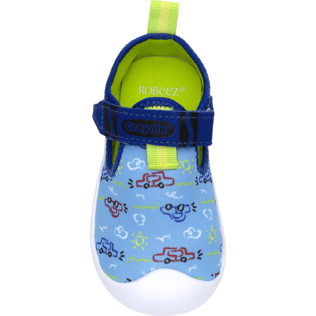 Crayola Car Doodles Boys Blue Spandex Water Shoes - Swim Shoes - 6