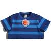 Athena Smiley Cropped Tee, Aegean Mix - T-Shirts - 1 - thumbnail