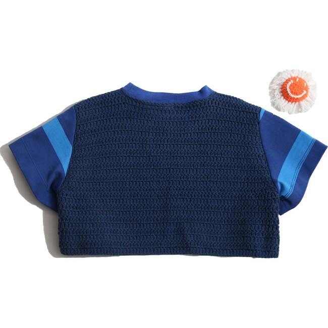 Athena Smiley Cropped Tee, Aegean Mix - T-Shirts - 3
