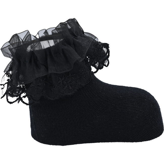 Laced Tulle Cotton Socks Set, Multi - Socks - 4