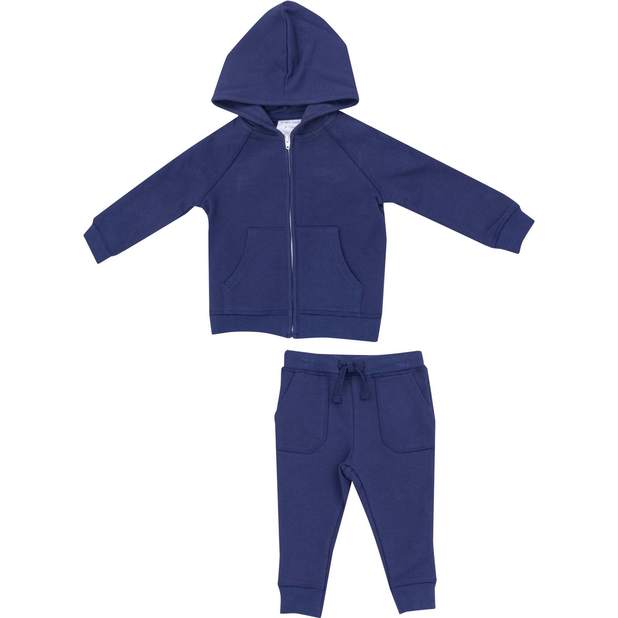 French Terry Hoodie and Jogger Pant - Sailboat, Navy - Mixed Apparel Set - 1