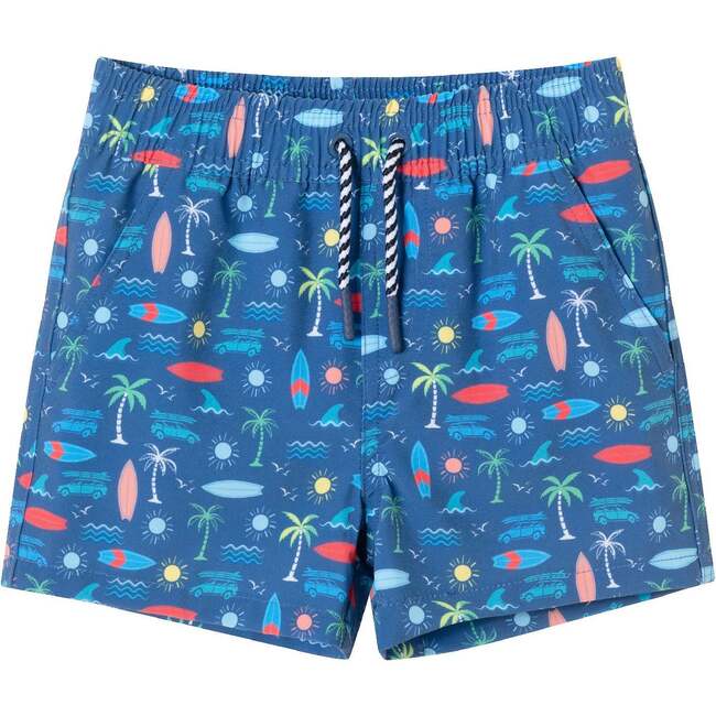 Kids Rashguard & Swim Trunk Set, Surfing Van - Swim Trunks - 5