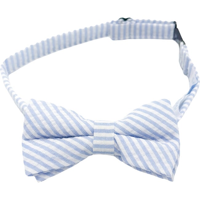 Seersucker Bow Tie, Blue