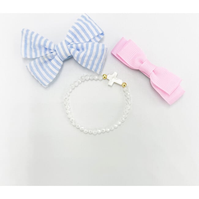 Easter Egg Bows & Bracelet Set, Blue - Mixed Accessories Set - 2