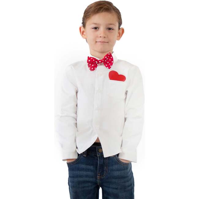 A Leading Role Child Heartbreaker White Shirt with Bow Tie