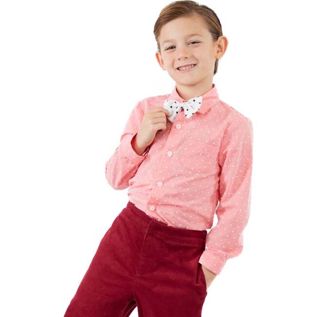 A Leading Role Child Heartbreaker Pink Shirt with Bow Tie