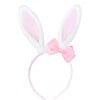 Seersucker Bunny Ears, Pink - Headbands - 1 - thumbnail