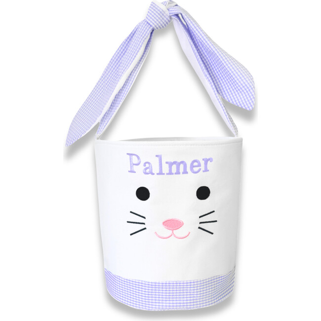 Seersucker Easter Bunny Bucket, Lavender