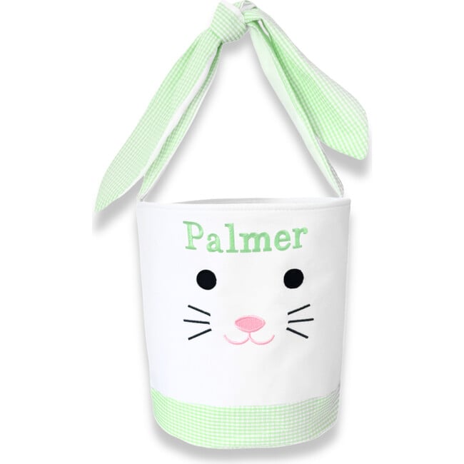 Seersucker Easter Bunny Bucket, Green