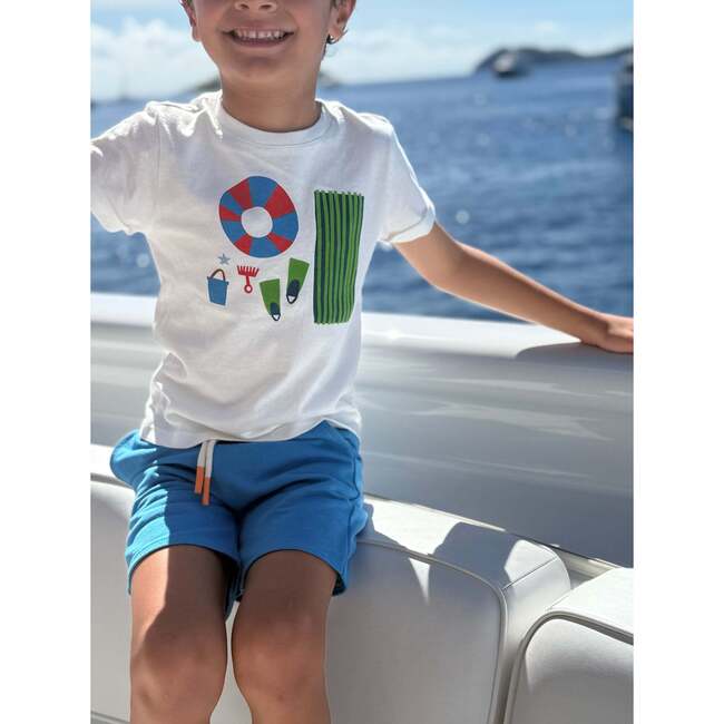 Recycled Cotton Blue Beach Party Kid T-Shirt - T-Shirts - 2