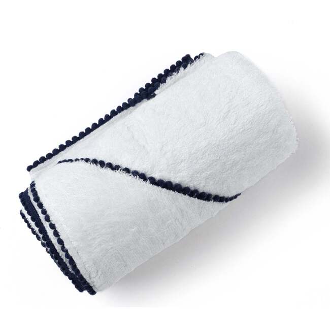 Bamboo Pom Pom Towel, Navy