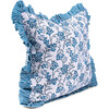 Sanibel Ruffle Throw Pillow, Blue & White - Decorative Pillows - 3